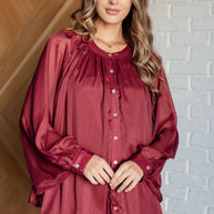 Smiles and Pouts Bat Sleeve Button Down-Blouses-Ave Shops-[option4]-[option5]-[option6]-[option7]-[option8]-Shop-Boutique-Clothing-for-Women-Online