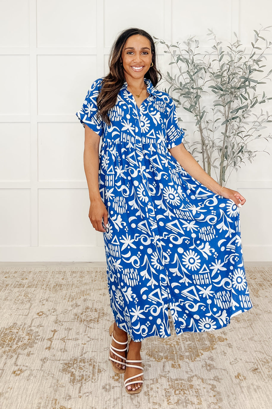 Soft Sonata V-Neck Dress in Blue-Womens-Ave Shops-[option4]-[option5]-[option6]-[option7]-[option8]-Shop-Boutique-Clothing-for-Women-Online