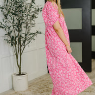 Softly Spoken Textured V-Neck Dress in Hot Pink-Womens-Ave Shops-[option4]-[option5]-[option6]-[option7]-[option8]-Shop-Boutique-Clothing-for-Women-Online