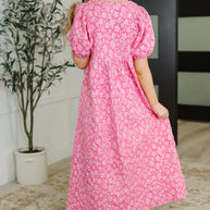 Softly Spoken Textured V-Neck Dress in Hot Pink-Womens-Ave Shops-[option4]-[option5]-[option6]-[option7]-[option8]-Shop-Boutique-Clothing-for-Women-Online