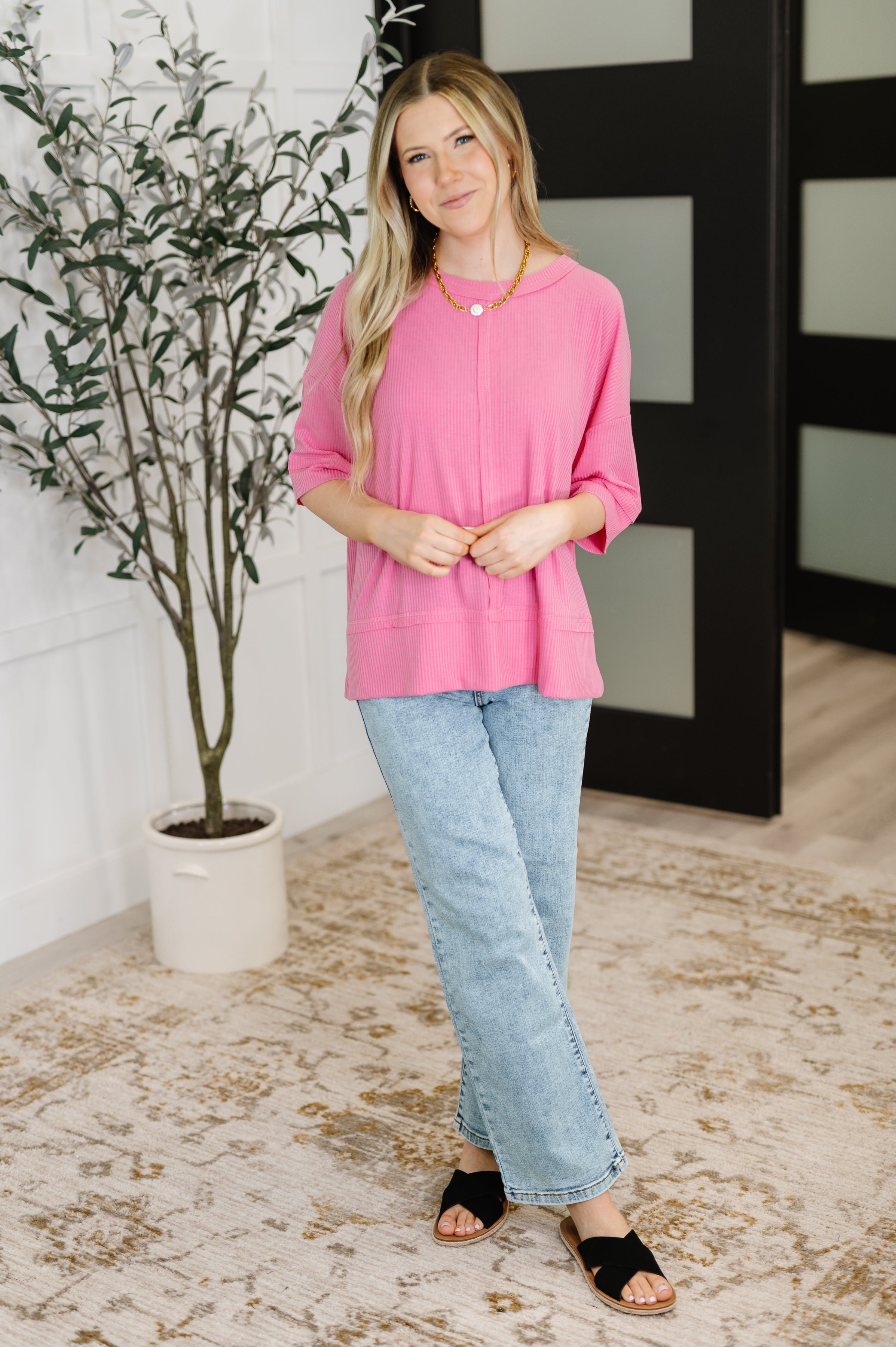 Zenana Stay On Top Relaxed Tee in Candy Pink-Womens-Ave Shops-[option4]-[option5]-[option6]-[option7]-[option8]-Shop-Boutique-Clothing-for-Women-Online