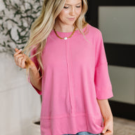 Zenana Stay On Top Relaxed Tee in Candy Pink-Womens-Ave Shops-[option4]-[option5]-[option6]-[option7]-[option8]-Shop-Boutique-Clothing-for-Women-Online