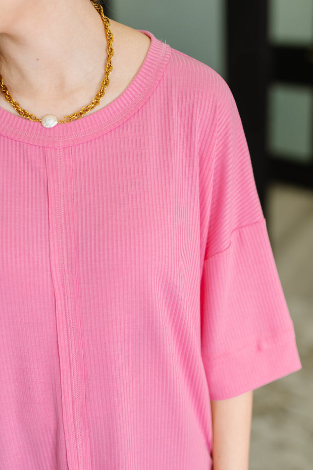 Zenana Stay On Top Relaxed Tee in Candy Pink-Womens-Ave Shops-[option4]-[option5]-[option6]-[option7]-[option8]-Shop-Boutique-Clothing-for-Women-Online