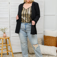 Stayin' Alive V-Neck Sequin Tank in Gold-Womens-Ave Shops-[option4]-[option5]-[option6]-[option7]-[option8]-Shop-Boutique-Clothing-for-Women-Online