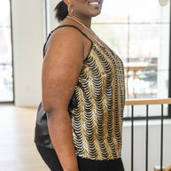 Stayin' Alive V-Neck Sequin Tank in Gold-Womens-Ave Shops-[option4]-[option5]-[option6]-[option7]-[option8]-Shop-Boutique-Clothing-for-Women-Online