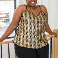 Stayin' Alive V-Neck Sequin Tank in Gold-Womens-Ave Shops-[option4]-[option5]-[option6]-[option7]-[option8]-Shop-Boutique-Clothing-for-Women-Online