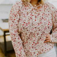 Stella Notched Neck Floral Long Sleeve Blouse-Tops-Ave Shops-[option4]-[option5]-[option6]-[option7]-[option8]-Shop-Boutique-Clothing-for-Women-Online