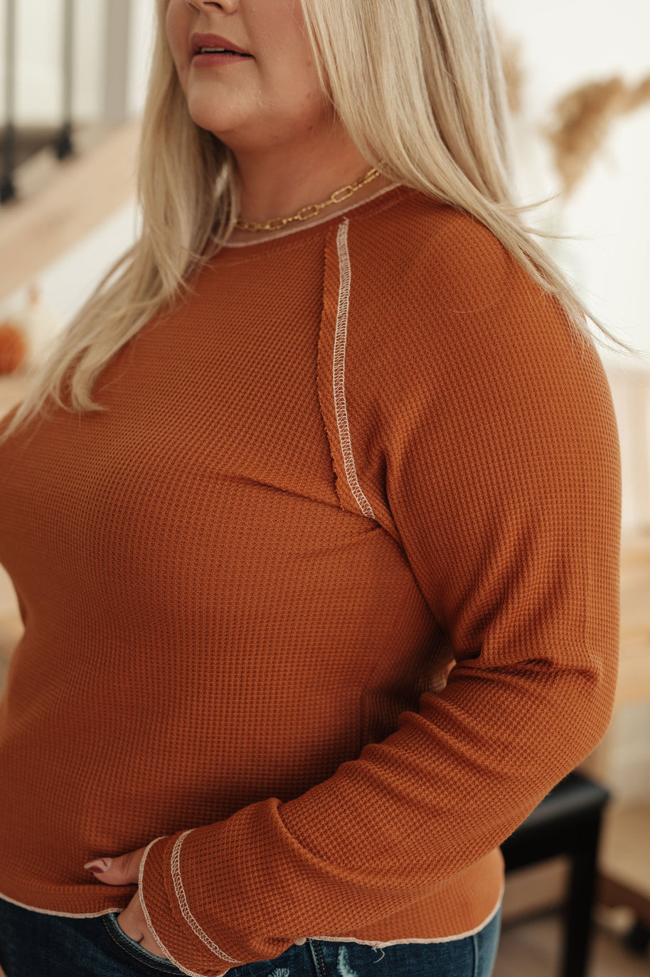 Stitch In Time Waffle Knit Top-Tops-Ave Shops-[option4]-[option5]-[option6]-[option7]-[option8]-Shop-Boutique-Clothing-for-Women-Online