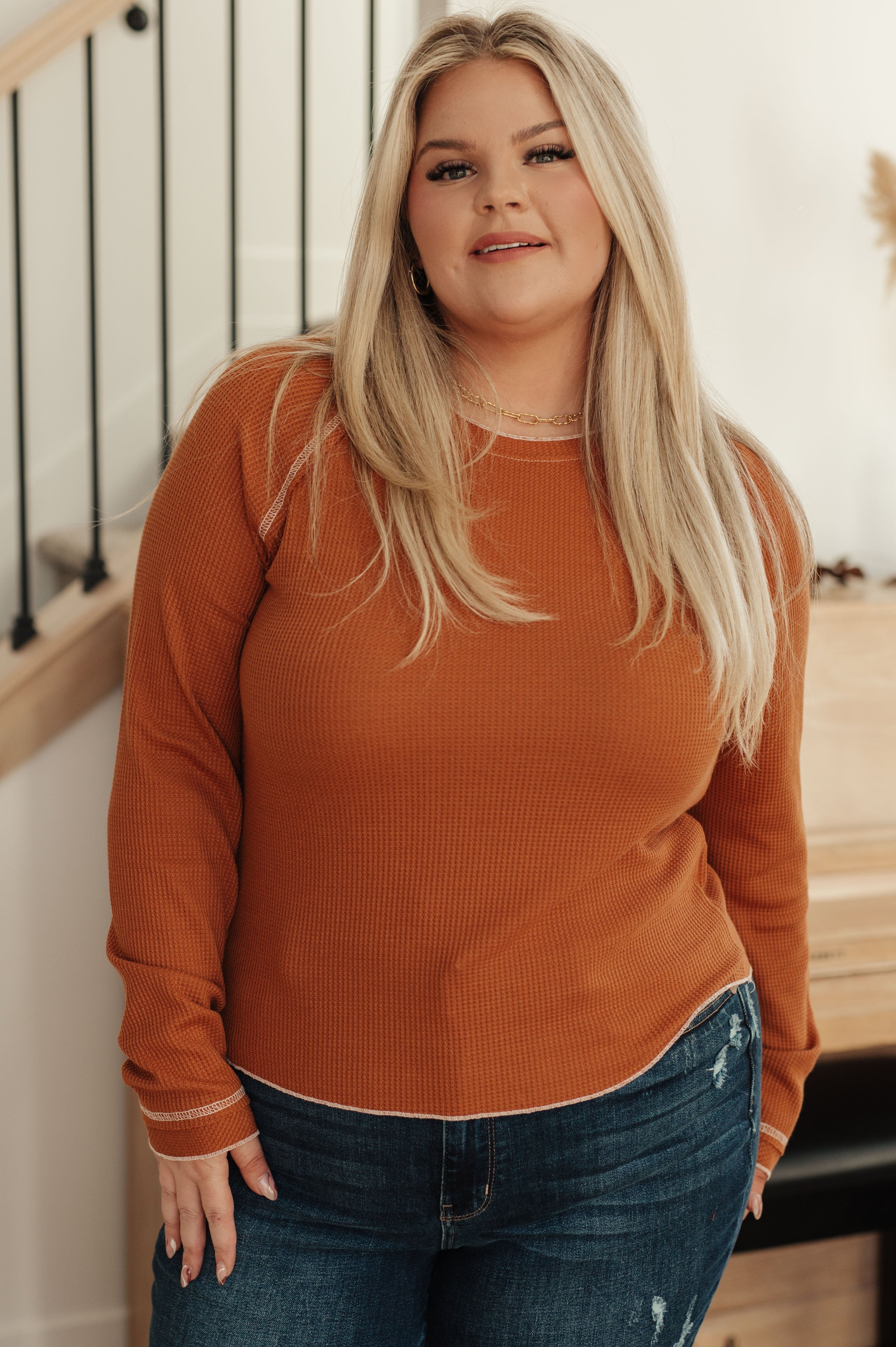 Stitch In Time Waffle Knit Top-Tops-Ave Shops-[option4]-[option5]-[option6]-[option7]-[option8]-Shop-Boutique-Clothing-for-Women-Online