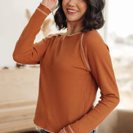 Stitch In Time Waffle Knit Top-Tops-Ave Shops-[option4]-[option5]-[option6]-[option7]-[option8]-Shop-Boutique-Clothing-for-Women-Online