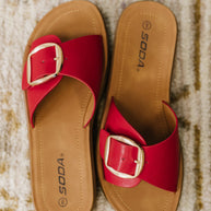 Strawberry Slip on Slide in Delight Red-Womens-Ave Shops-[option4]-[option5]-[option6]-[option7]-[option8]-Shop-Boutique-Clothing-for-Women-Online