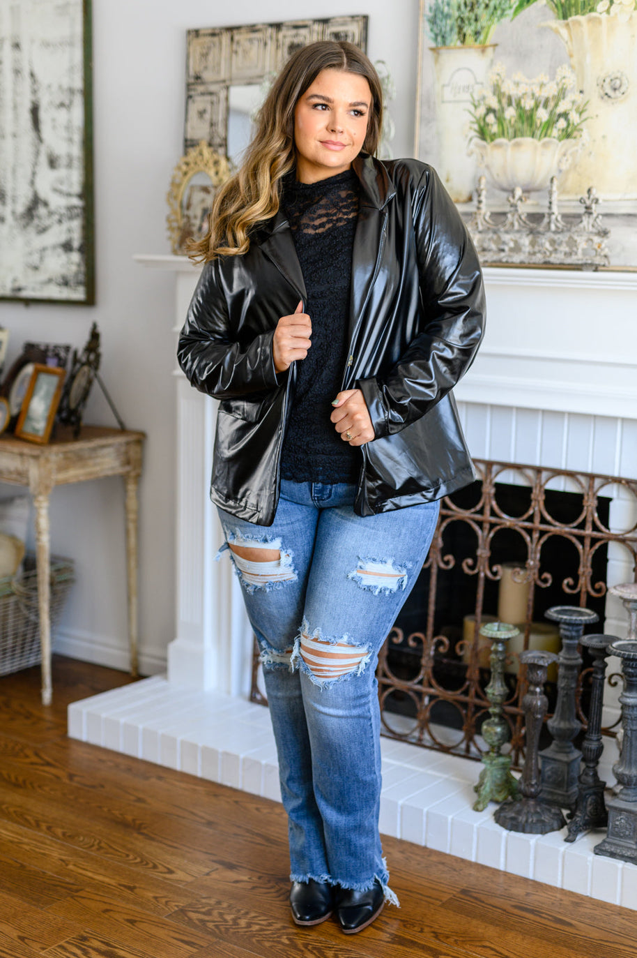 Streets of Dublin Faux Leather Blazer-Womens-Ave Shops-[option4]-[option5]-[option6]-[option7]-[option8]-Shop-Boutique-Clothing-for-Women-Online