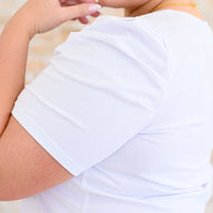 Strong Enough Puff Sleeve Tee In White-Tops-Ave Shops-[option4]-[option5]-[option6]-[option7]-[option8]-Shop-Boutique-Clothing-for-Women-Online
