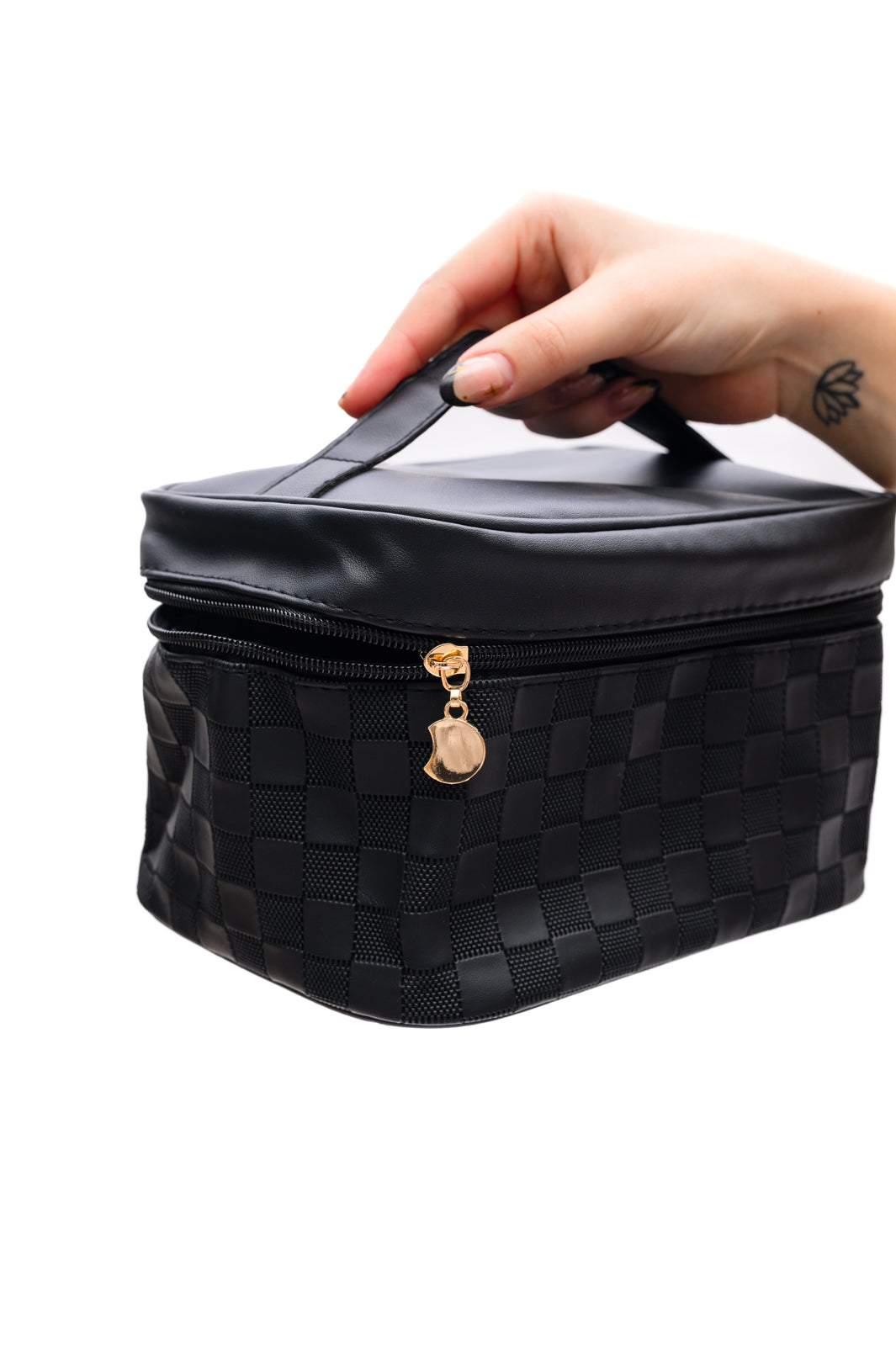 Subtly Checked Cosmetic Bags set of 4 in Black-Accessories-Ave Shops-[option4]-[option5]-[option6]-[option7]-[option8]-Shop-Boutique-Clothing-for-Women-Online