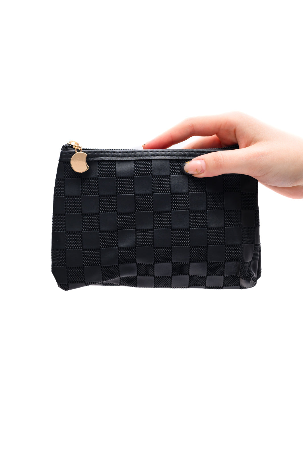 Subtly Checked Cosmetic Bags set of 4 in Black-Accessories-Ave Shops-[option4]-[option5]-[option6]-[option7]-[option8]-Shop-Boutique-Clothing-for-Women-Online