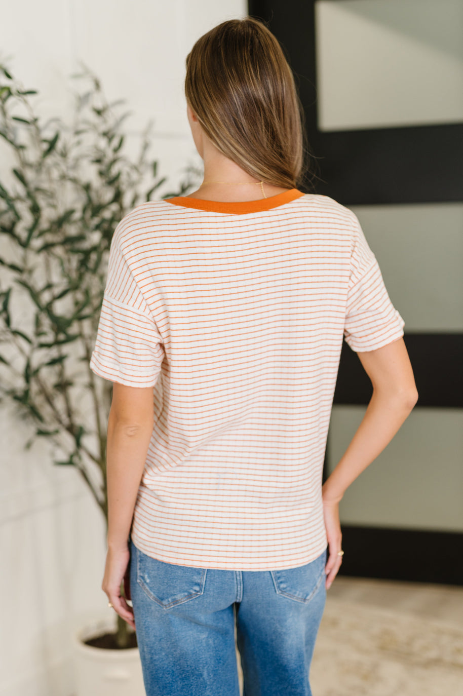 Sunbeam Shuffle Banded Round Neck Top in Orange-Womens-Ave Shops-[option4]-[option5]-[option6]-[option7]-[option8]-Shop-Boutique-Clothing-for-Women-Online