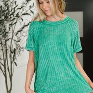 Zenana Sunday's Bestie Mineral Wash Top in Kelly Green-Womens-Ave Shops-[option4]-[option5]-[option6]-[option7]-[option8]-Shop-Boutique-Clothing-for-Women-Online