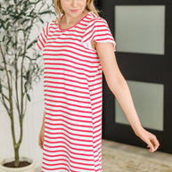 Sunny Stripes Casual Flutter Sleeve Dress-Womens-Ave Shops-[option4]-[option5]-[option6]-[option7]-[option8]-Shop-Boutique-Clothing-for-Women-Online