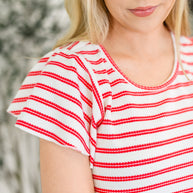 Sunny Stripes Casual Flutter Sleeve Dress-Womens-Ave Shops-[option4]-[option5]-[option6]-[option7]-[option8]-Shop-Boutique-Clothing-for-Women-Online