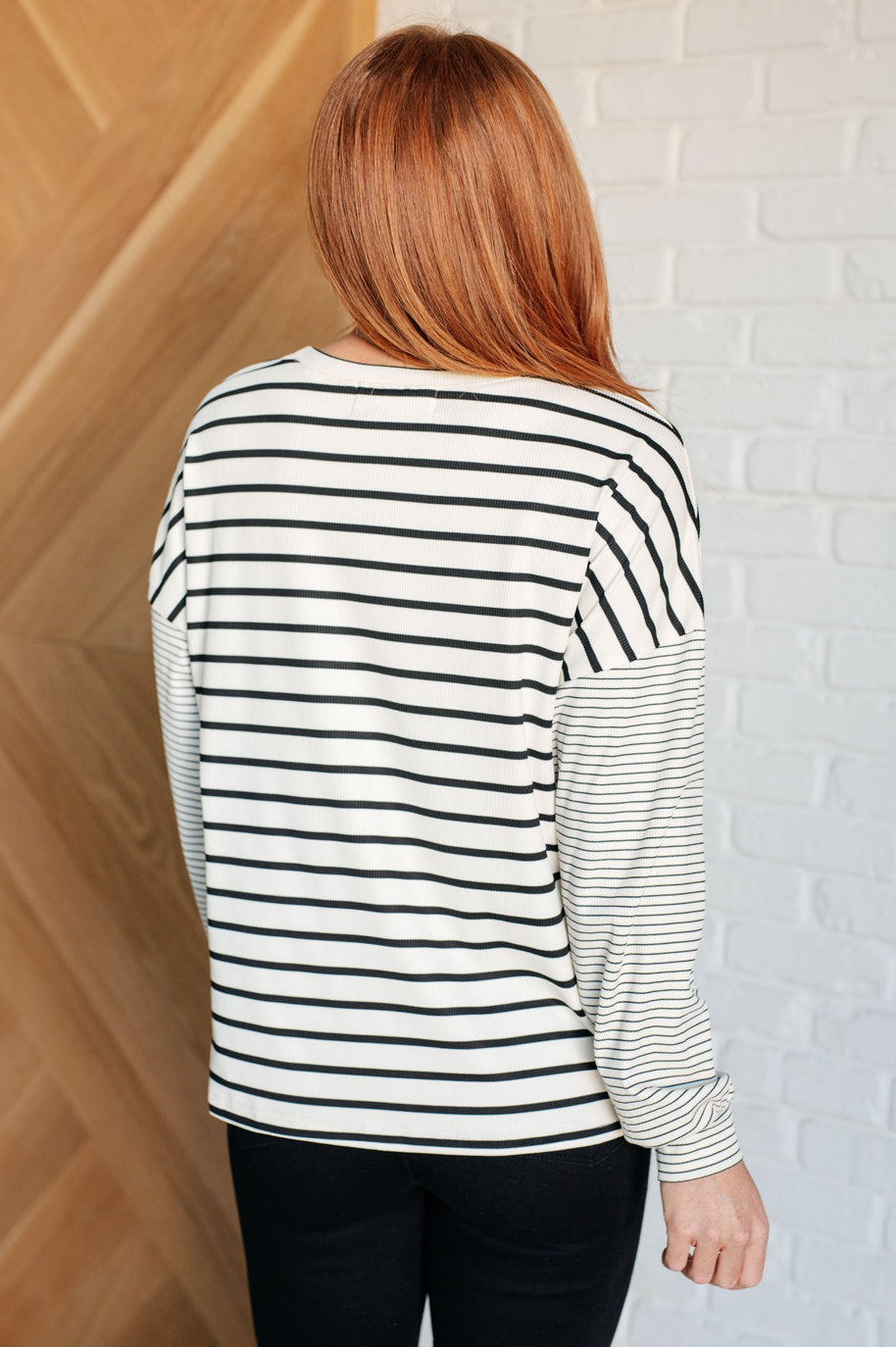 Super Clever Patchwork Striped Top in Ivory-Tops-Ave Shops-[option4]-[option5]-[option6]-[option7]-[option8]-Shop-Boutique-Clothing-for-Women-Online