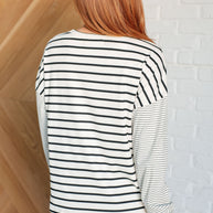 Super Clever Patchwork Striped Top in Ivory-Tops-Ave Shops-[option4]-[option5]-[option6]-[option7]-[option8]-Shop-Boutique-Clothing-for-Women-Online