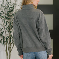 Sweater Weather Half Zip High Neck Pullover in Charcoal-Womens-Ave Shops-[option4]-[option5]-[option6]-[option7]-[option8]-Shop-Boutique-Clothing-for-Women-Online