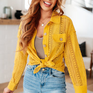 Sweeter Than Nectar Lace Button Down in Honey-Tops-Ave Shops-[option4]-[option5]-[option6]-[option7]-[option8]-Shop-Boutique-Clothing-for-Women-Online