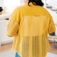 Sweeter Than Nectar Lace Button Down in Honey-Tops-Ave Shops-[option4]-[option5]-[option6]-[option7]-[option8]-Shop-Boutique-Clothing-for-Women-Online