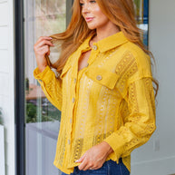 Sweeter Than Nectar Lace Button Down in Honey-Tops-Ave Shops-[option4]-[option5]-[option6]-[option7]-[option8]-Shop-Boutique-Clothing-for-Women-Online