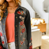 Lovely Visions Flower Embroidered Jacket-Layers-Ave Shops-[option4]-[option5]-[option6]-[option7]-[option8]-Shop-Boutique-Clothing-for-Women-Online