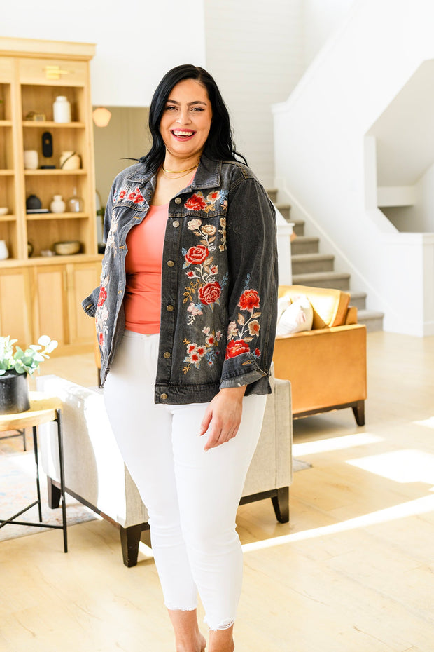 Lovely Visions Flower Embroidered Jacket-Layers-Ave Shops-[option4]-[option5]-[option6]-[option7]-[option8]-Shop-Boutique-Clothing-for-Women-Online