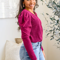 Take Me Out Faux Wrap Bodysuit In Magenta-Womens-Ave Shops-[option4]-[option5]-[option6]-[option7]-[option8]-Shop-Boutique-Clothing-for-Women-Online