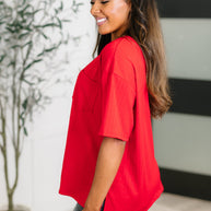 Take It Easy Slouchy Tee in Red-Womens-Ave Shops-[option4]-[option5]-[option6]-[option7]-[option8]-Shop-Boutique-Clothing-for-Women-Online