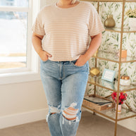 Textured Boxy Top in Taupe-Tops-Ave Shops-[option4]-[option5]-[option6]-[option7]-[option8]-Shop-Boutique-Clothing-for-Women-Online