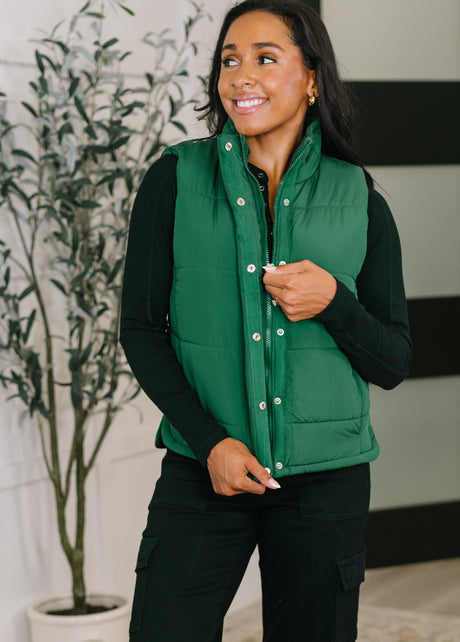 That's What I'm Talkin' About Puffer Vest in Hunter Green-Womens-Ave Shops-[option4]-[option5]-[option6]-[option7]-[option8]-Shop-Boutique-Clothing-for-Women-Online