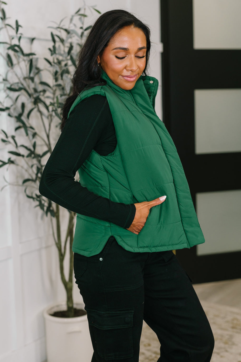 That's What I'm Talkin' About Puffer Vest in Hunter Green-Womens-Ave Shops-[option4]-[option5]-[option6]-[option7]-[option8]-Shop-Boutique-Clothing-for-Women-Online