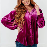 The Best Policy Velvet Balloon Sleeve Top-Tops-Ave Shops-[option4]-[option5]-[option6]-[option7]-[option8]-Shop-Boutique-Clothing-for-Women-Online