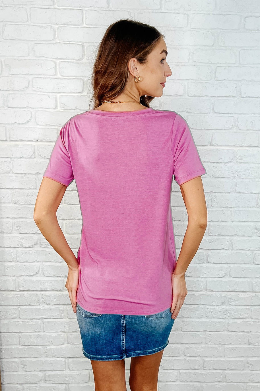 Zenana The Every Outfit Basic V-Neck Top in Candy Pink-Womens-Ave Shops-[option4]-[option5]-[option6]-[option7]-[option8]-Shop-Boutique-Clothing-for-Women-Online