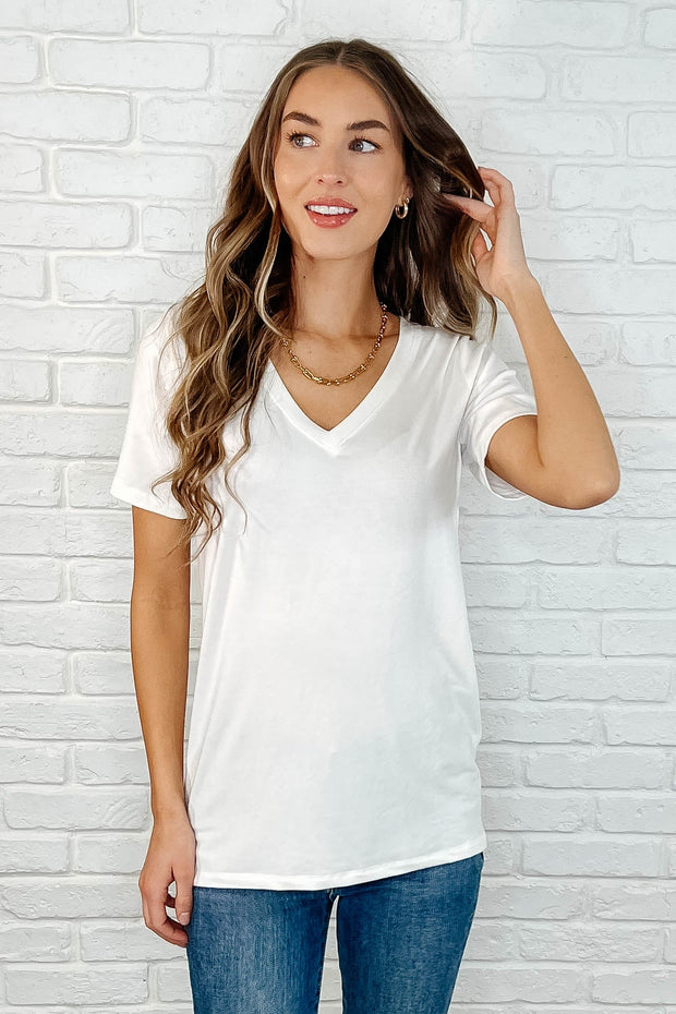 Zenana The Every Outfit Basic V-Neck Top in Off White-Womens-Ave Shops-[option4]-[option5]-[option6]-[option7]-[option8]-Shop-Boutique-Clothing-for-Women-Online