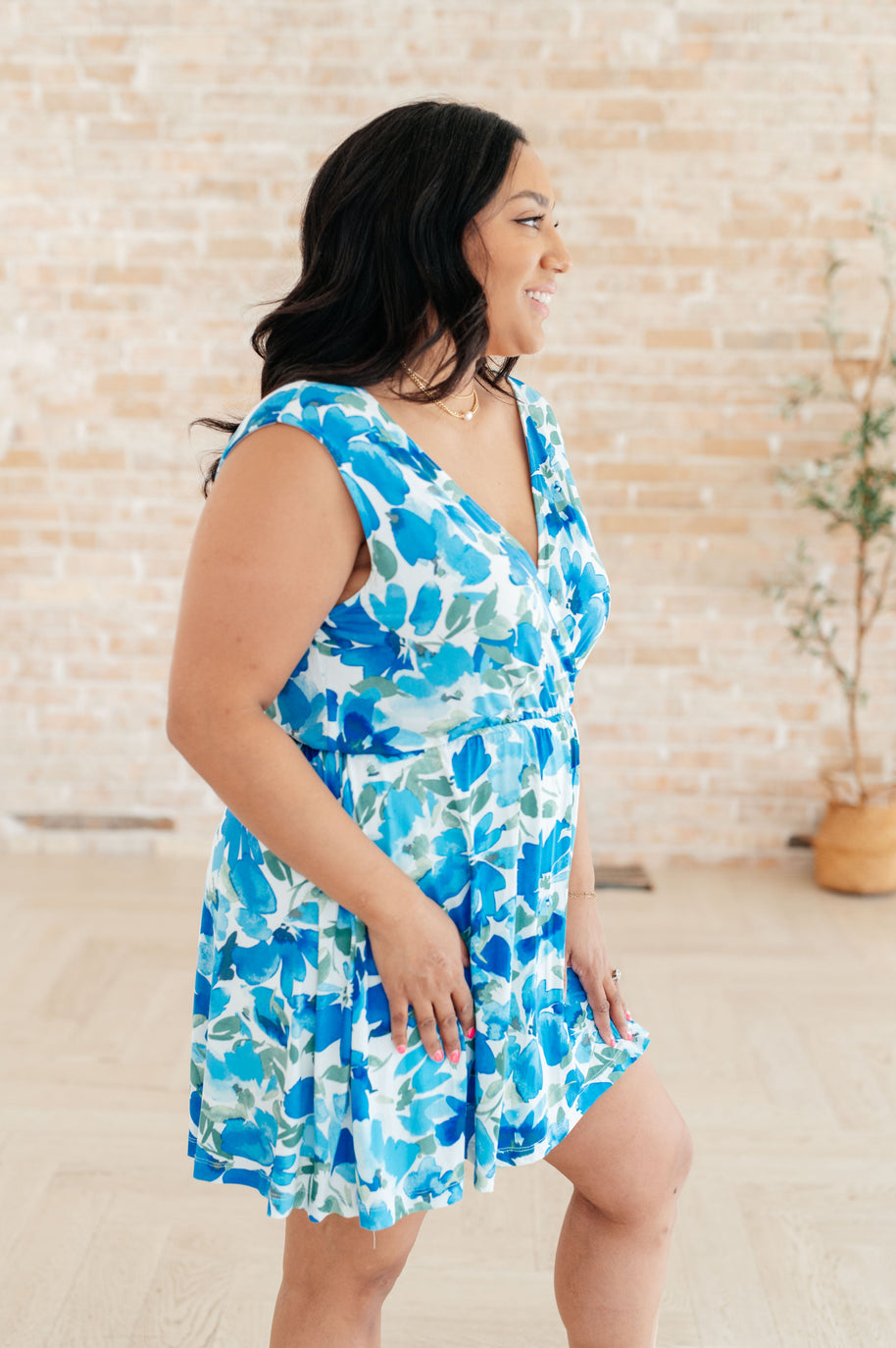 The Sun's Been Quite Kind V-Neck Dress in Blue-Dresses-Ave Shops-[option4]-[option5]-[option6]-[option7]-[option8]-Shop-Boutique-Clothing-for-Women-Online