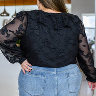 Think Of Me Ruffle Long Sleeve Bodysuit in Black-Tops-Ave Shops-[option4]-[option5]-[option6]-[option7]-[option8]-Shop-Boutique-Clothing-for-Women-Online
