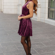 Tied In A Bow Velvet Dress-Dresses-Ave Shops-[option4]-[option5]-[option6]-[option7]-[option8]-Shop-Boutique-Clothing-for-Women-Online