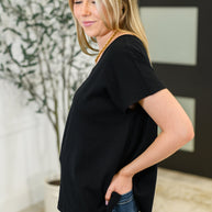 Top Shelf Basic V-Neck Ribbed Tee in Black-Womens-Ave Shops-[option4]-[option5]-[option6]-[option7]-[option8]-Shop-Boutique-Clothing-for-Women-Online