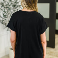 Top Shelf Basic V-Neck Ribbed Tee in Black-Womens-Ave Shops-[option4]-[option5]-[option6]-[option7]-[option8]-Shop-Boutique-Clothing-for-Women-Online