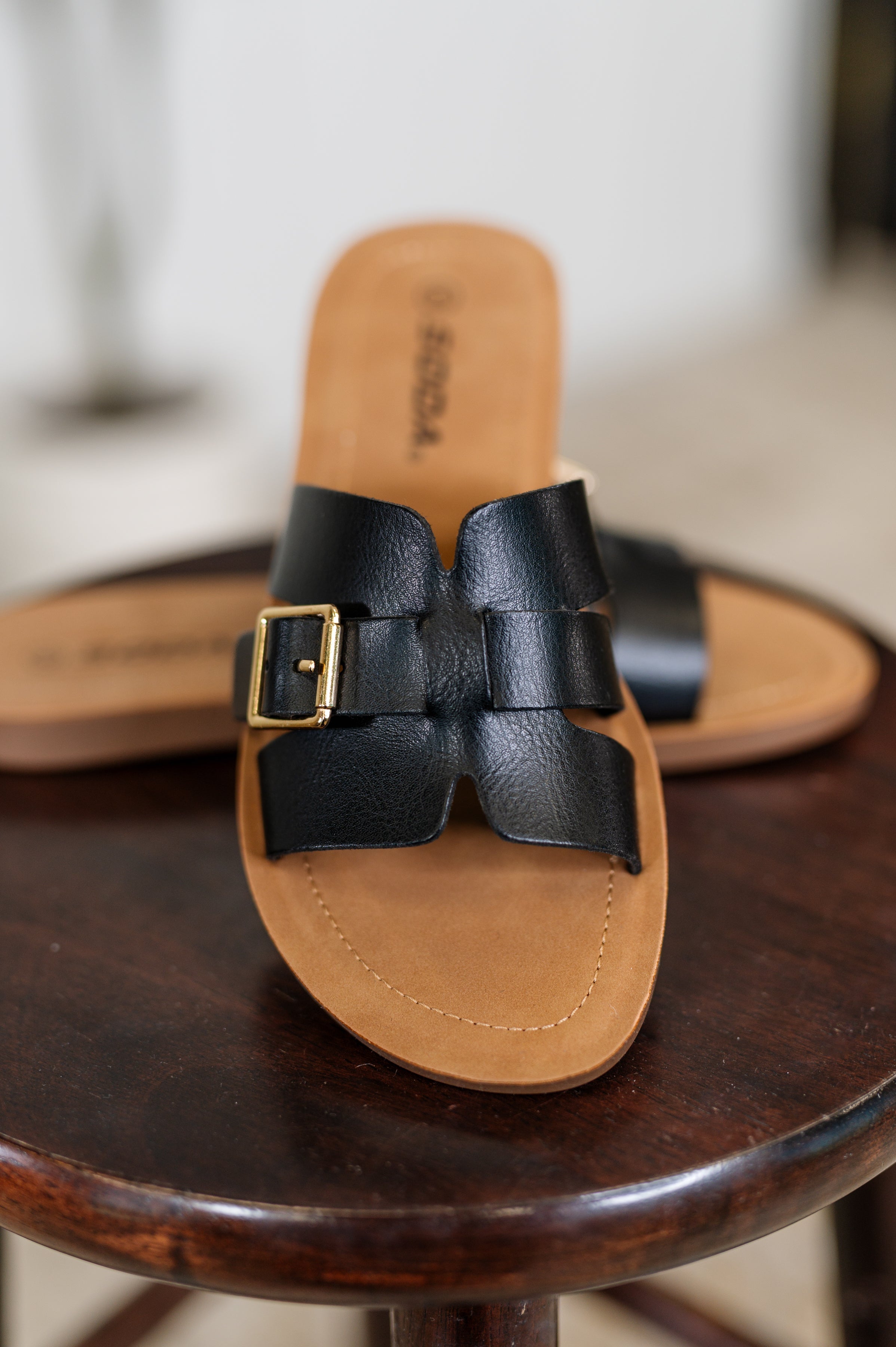 Torvi Black Slip on Sandals-Womens-Ave Shops-[option4]-[option5]-[option6]-[option7]-[option8]-Shop-Boutique-Clothing-for-Women-Online