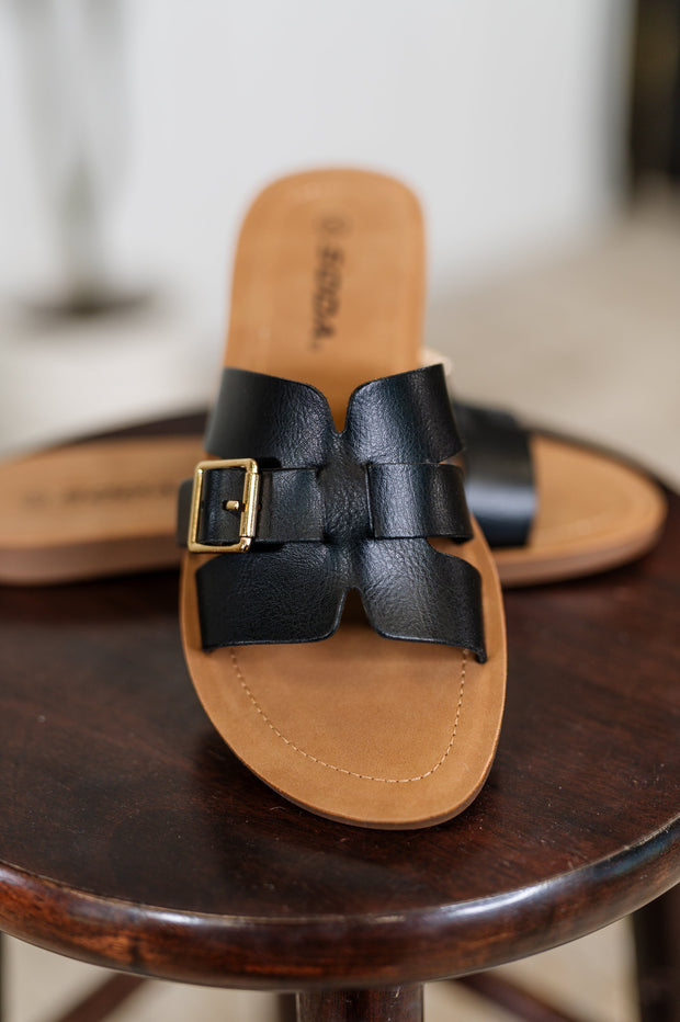 Torvi Black Slip on Sandals-Womens-Ave Shops-[option4]-[option5]-[option6]-[option7]-[option8]-Shop-Boutique-Clothing-for-Women-Online