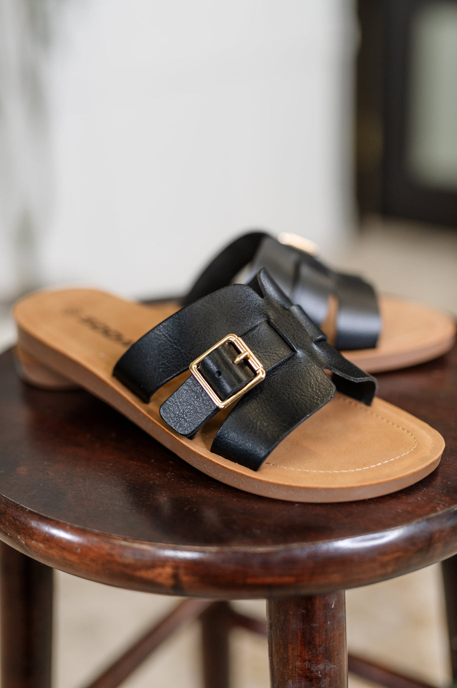 Torvi Black Slip on Sandals-Womens-Ave Shops-[option4]-[option5]-[option6]-[option7]-[option8]-Shop-Boutique-Clothing-for-Women-Online