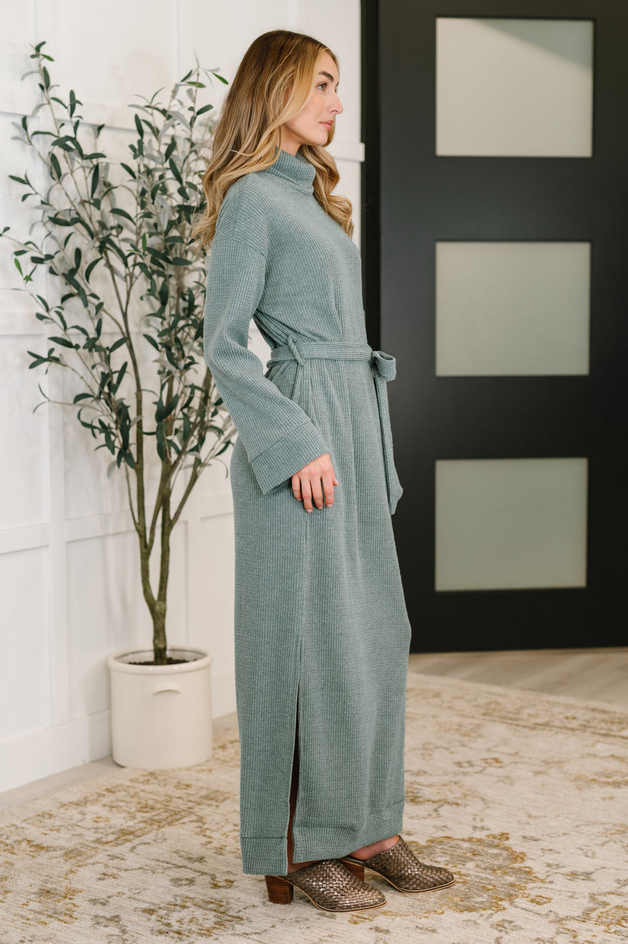 Travel Plush Knit Dress in Soft Teal-Womens-Ave Shops-[option4]-[option5]-[option6]-[option7]-[option8]-Shop-Boutique-Clothing-for-Women-Online