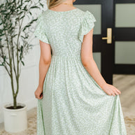 Twirl Me Softly Flutter Sleeve Dress in Sage-Womens-Ave Shops-[option4]-[option5]-[option6]-[option7]-[option8]-Shop-Boutique-Clothing-for-Women-Online