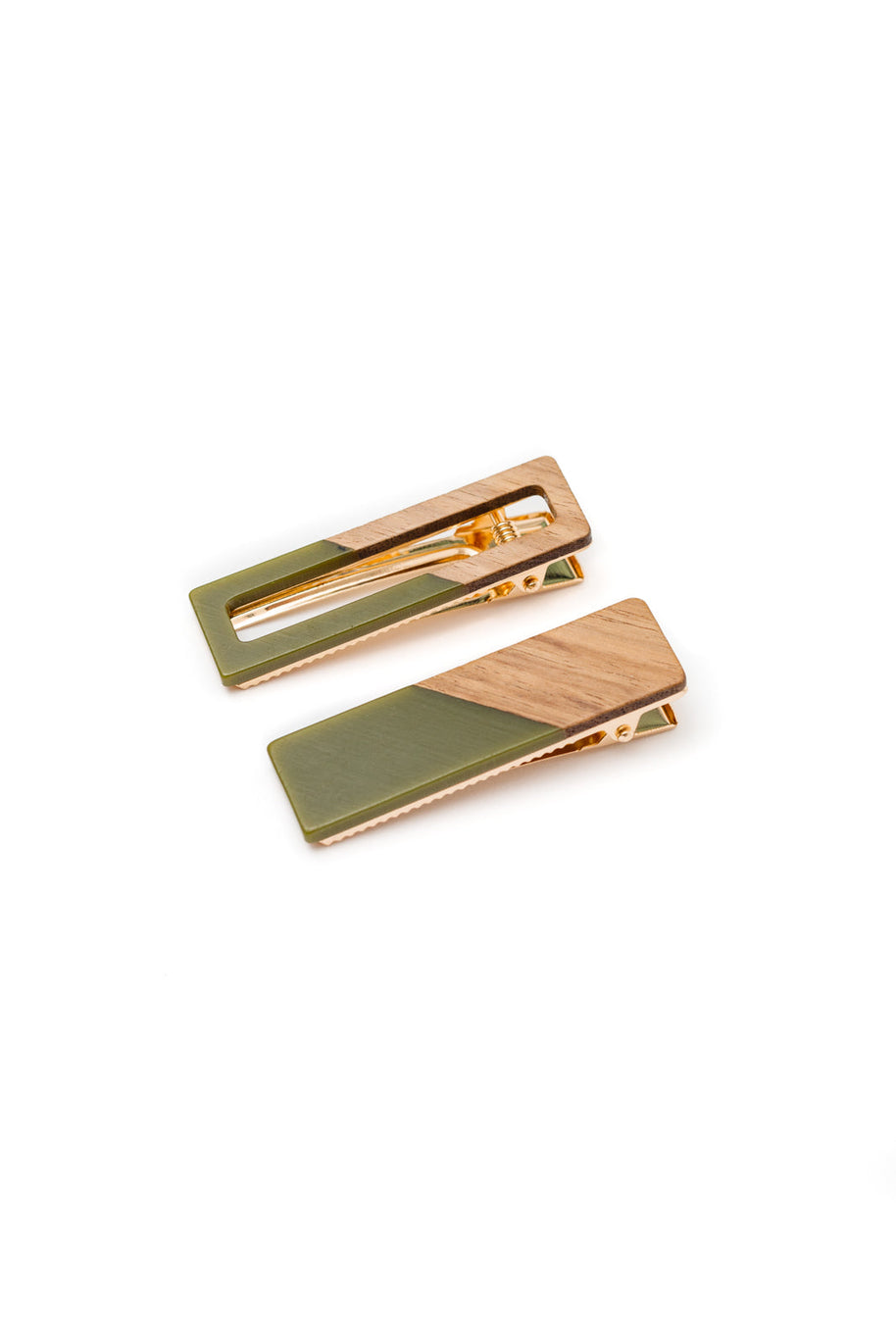 Two Tone Hair Clip Set in Green-Accessories-Ave Shops-[option4]-[option5]-[option6]-[option7]-[option8]-Shop-Boutique-Clothing-for-Women-Online